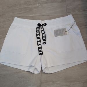 DKNY White Drawstring Women's Shorts